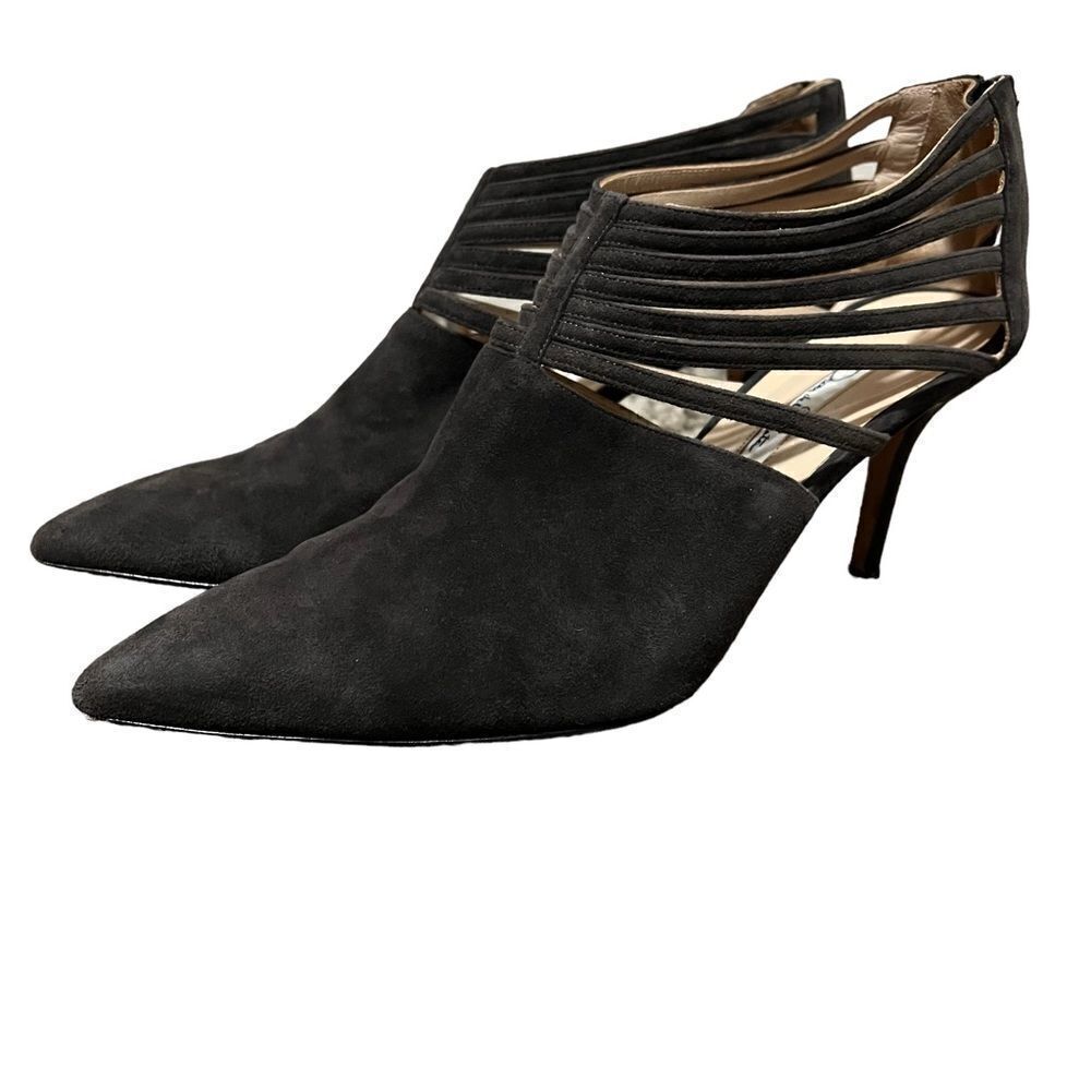 Oscar De La Renta Vintage Heeled Booties Brown suede Size 41 U.S. 10. Authentic